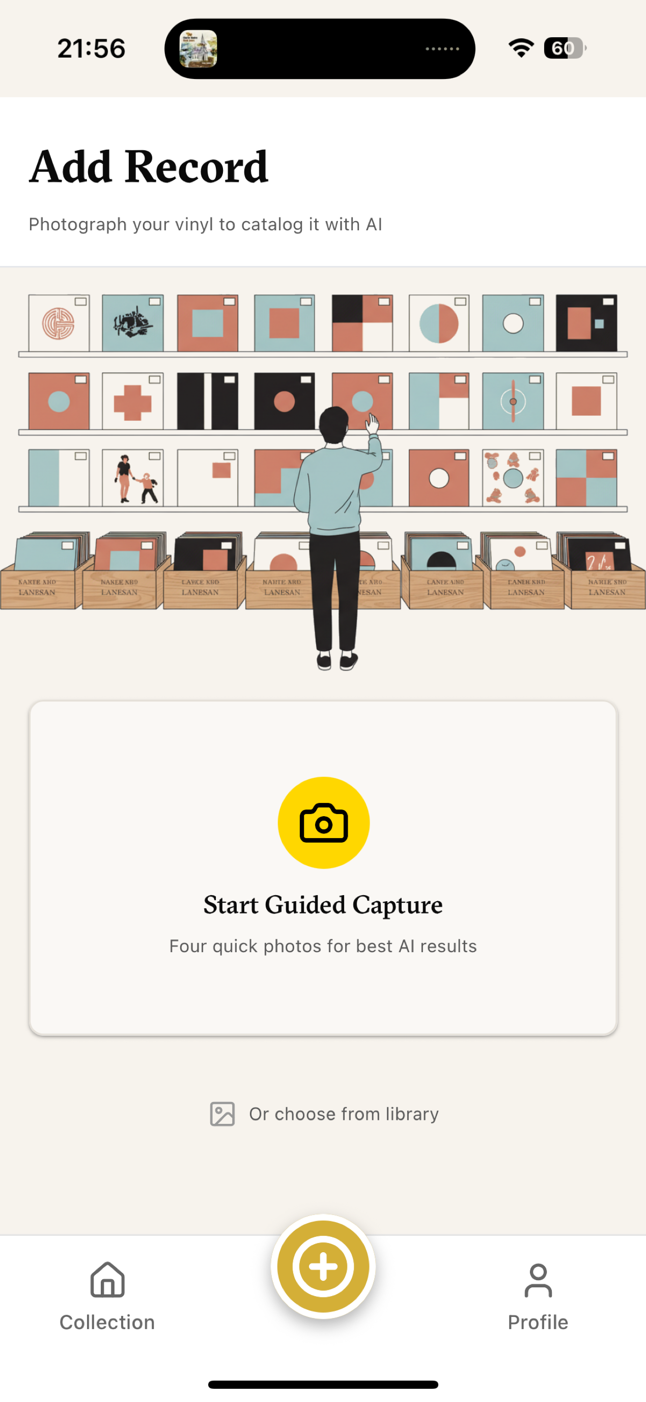 Crown Vinyl iOS app — collection view