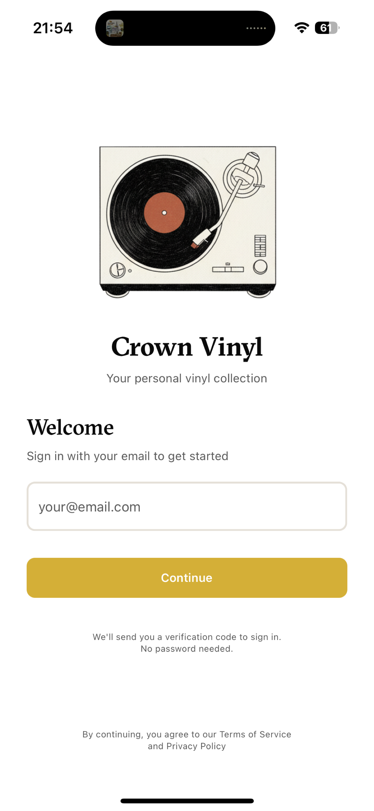 Crown Vinyl scanning a record sleeve